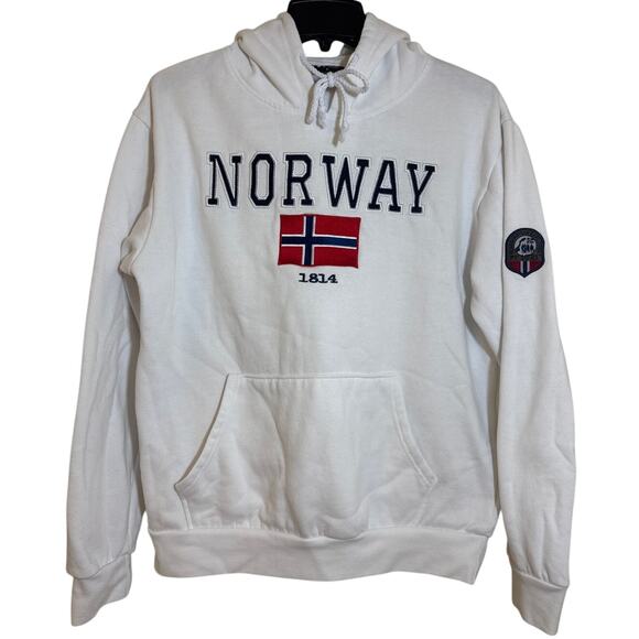 Scandinavian Explorer Large Hoodie 71 10 21 Norway 1814 Embroidered, Flag Patch - Picture 1 of 6